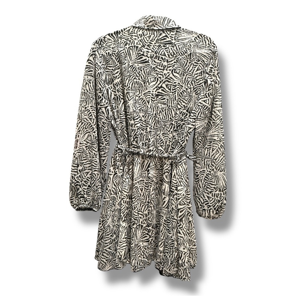 🖤🤍 ZARA Zebra Print Belted Shirt Dress – Size M | NWOT - Picture 3 of 5